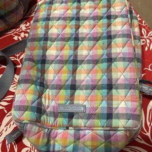 Vera Bradley Quilted Pastel Plaid Lunch Bags in Mint, Pink & Lavender set of 2